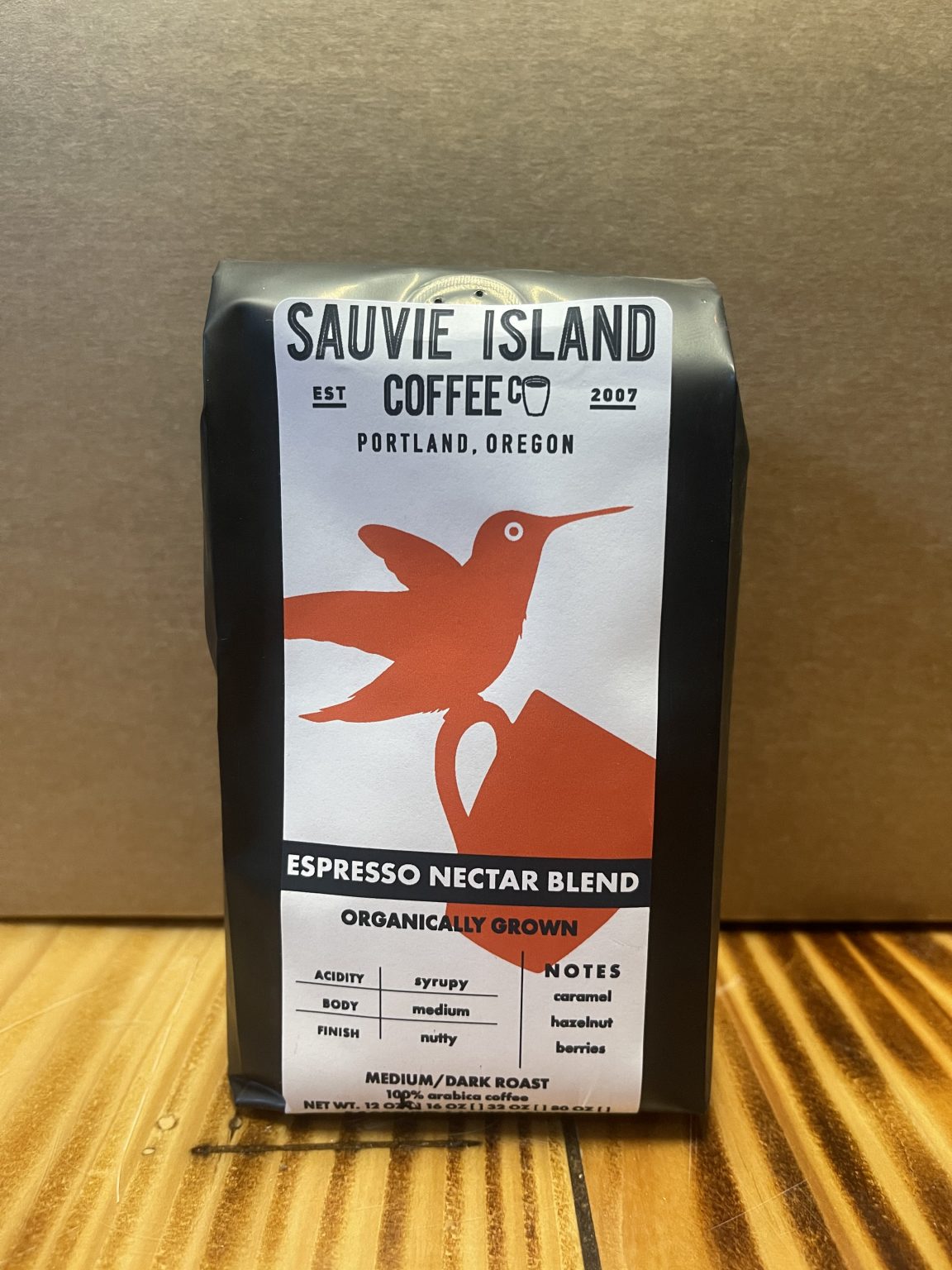Sauvie Island Coffee Espresso Nectar (Whole) 12oz Bella Organic Farm Organic Farm and Winery
